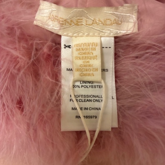 Adrienne Landau Pink marabou feather bucket hat